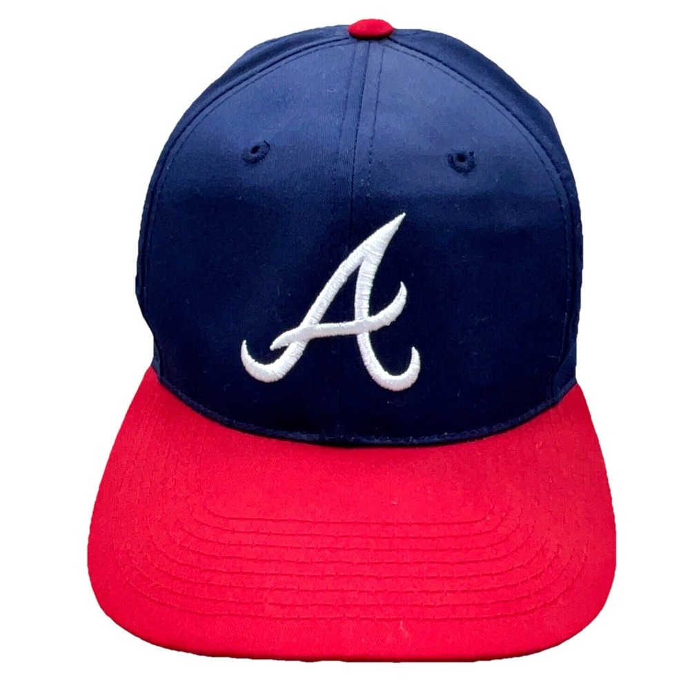 Atlanta Braves Snapback Hat Cap Blue Red Plain A Logo Twill MLB Baseball‎ Y2K
